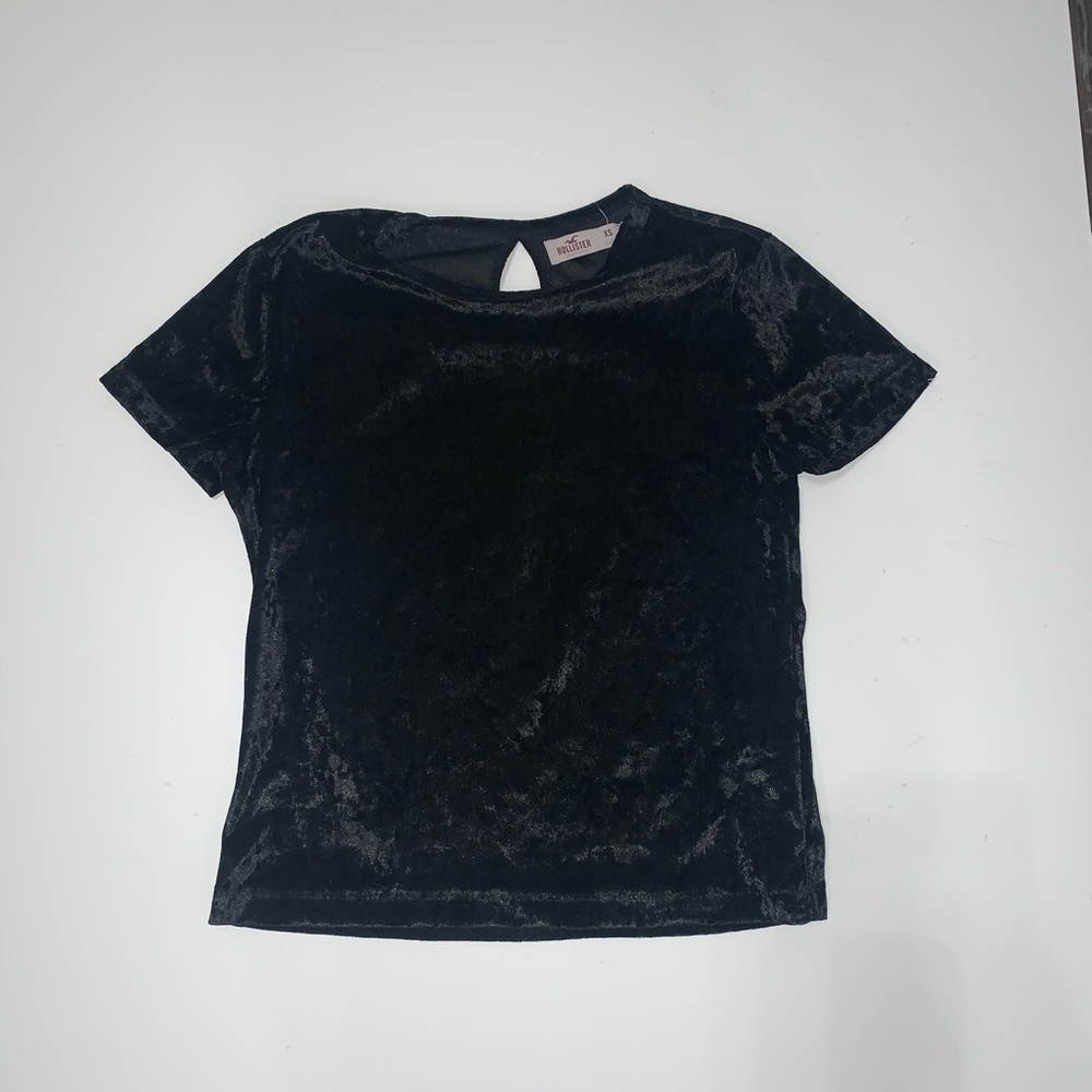 Black Velvet Crop Top from Hollister